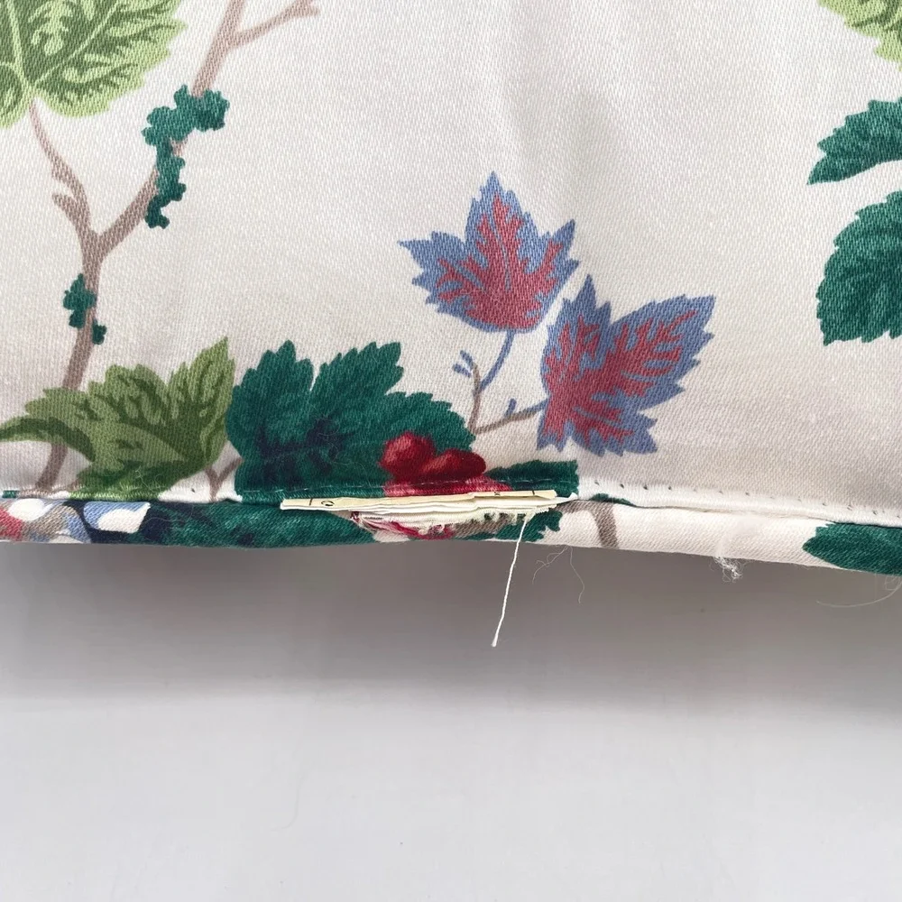 Waverly Floral Rose Throw Bed Pillow Cream Red Green Vintage Cottagecore Accent